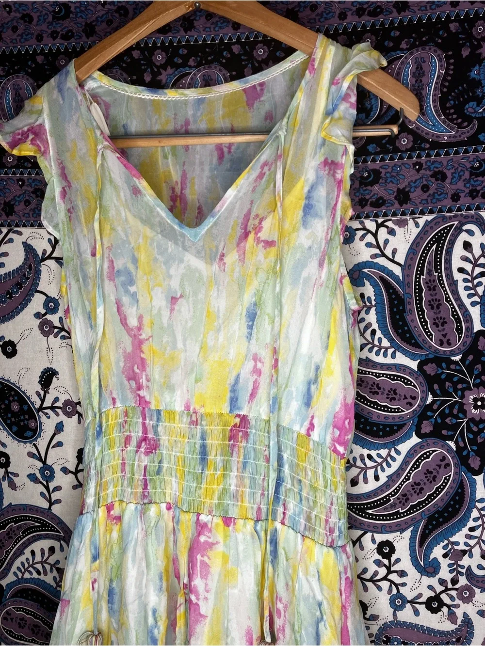 Anthropologie watercolors midi dress 6 - Picture 7 of 7